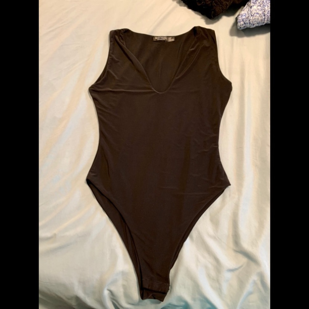 NastyGal Black Plunge BodySuit